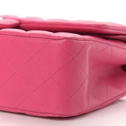 Chanel Lambskin Quilted Medium Double Flap Dark Pink 9 of 10