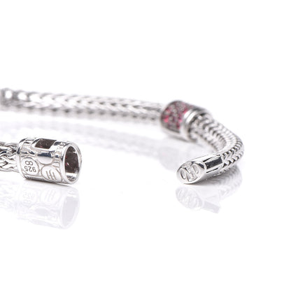 John Hardy Sterling Silver Red Spinel 4 Station Classic Chain Bracelet 4 of 5