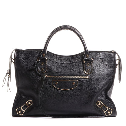 Balenciaga Chevre Gold Metallic Edge Hardware City Black 1 of 15