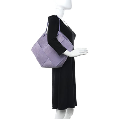 Bottega Veneta Suede Maxi Intrecciato Tote Lavender 3 of 10