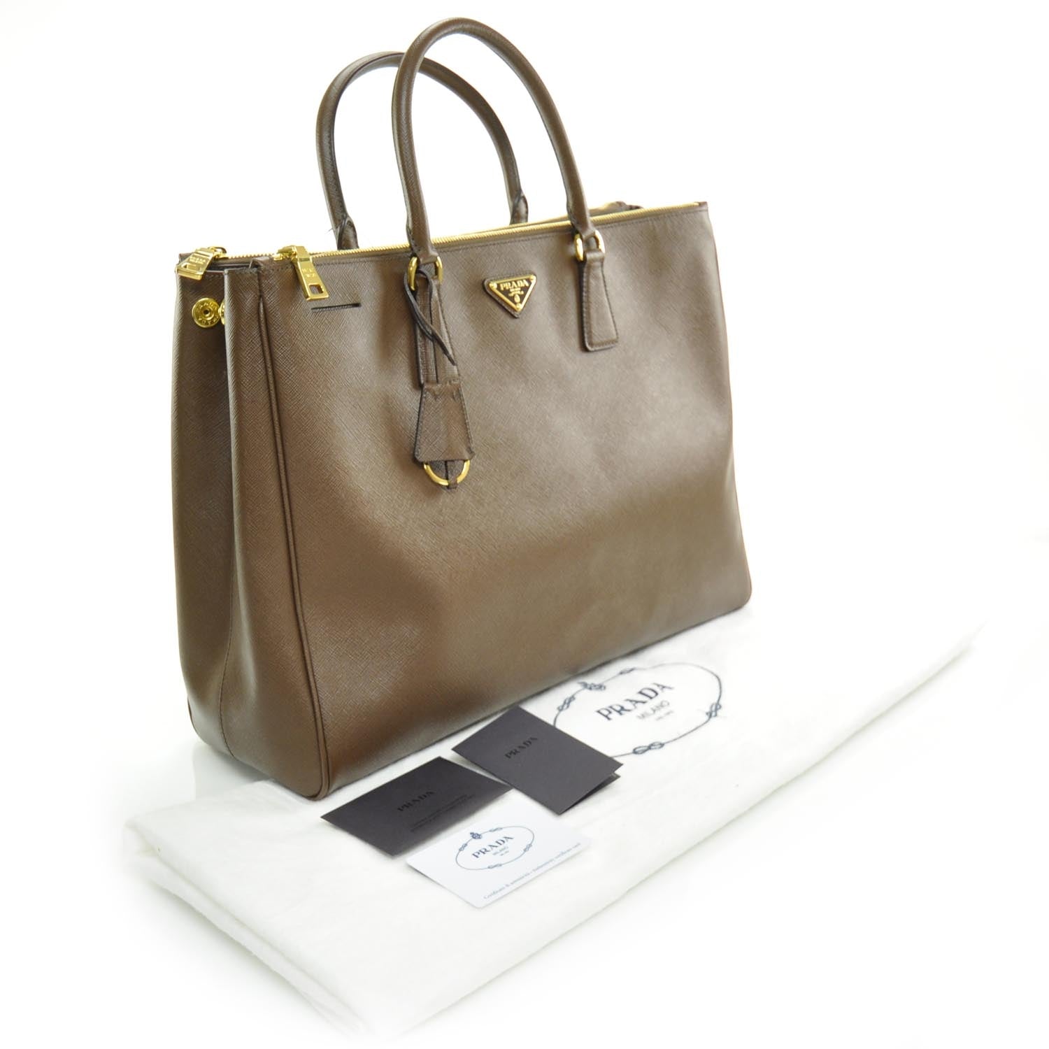 Prada Saffiano Lux Tote Cacao 3 of 9