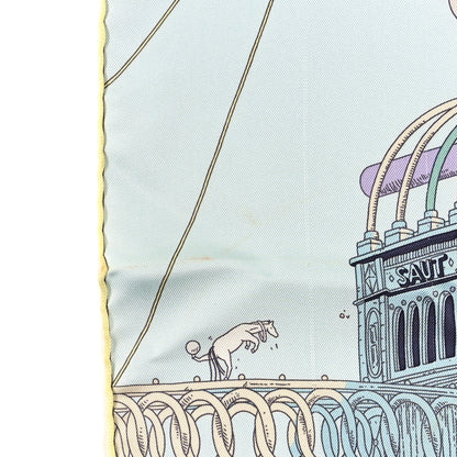 Hermes Silk Hippopolis Scarf 90 Bleu Pale Blanc Parme 5 of 5