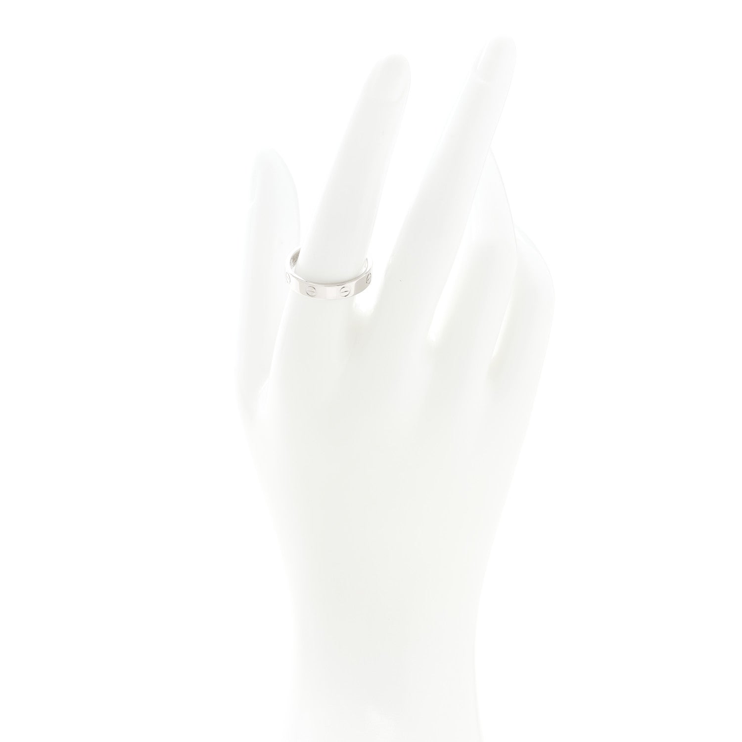 Cartier 18K White Gold 4mm LOVE Wedding Band Ring 57 8 2 of 4