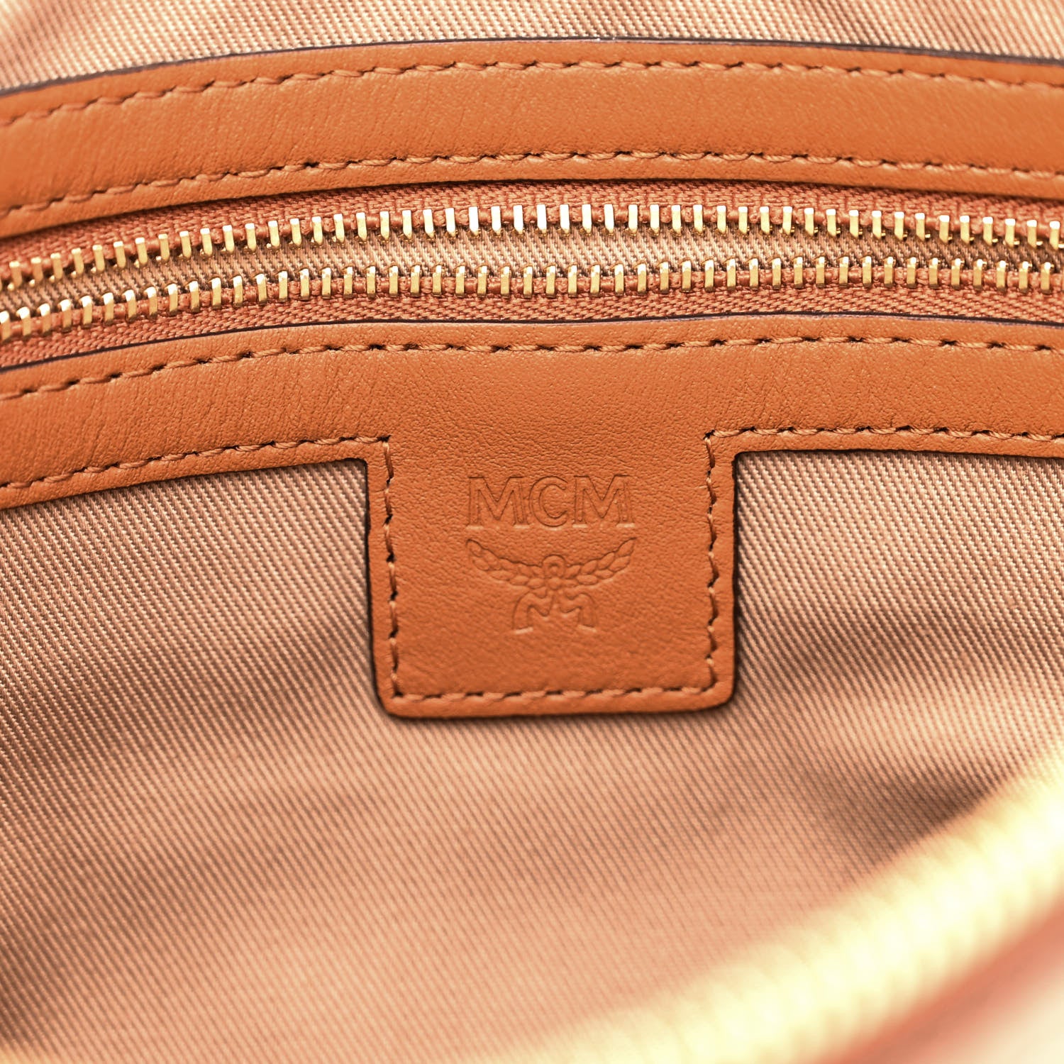 MCM Calfskin Ottomar Crossbody Pouch Cognac 6 of 8