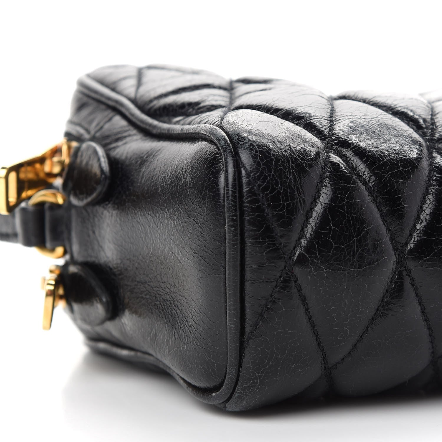 Miu Miu Vitello Shine Quilted Camera Bag Black 9 of 10