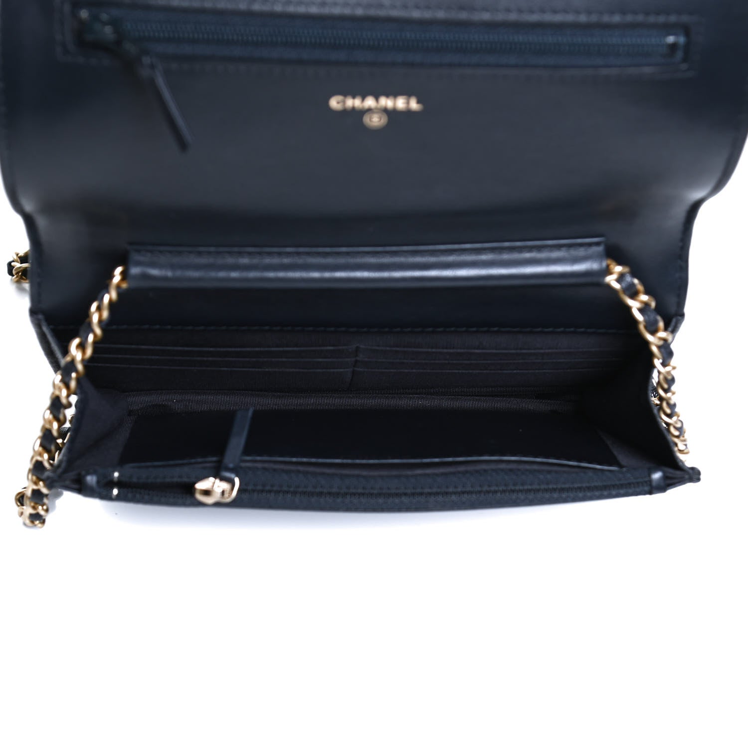 Chanel Caviar Quilted Boy Wallet On Chain WOC Navy 4 of 14