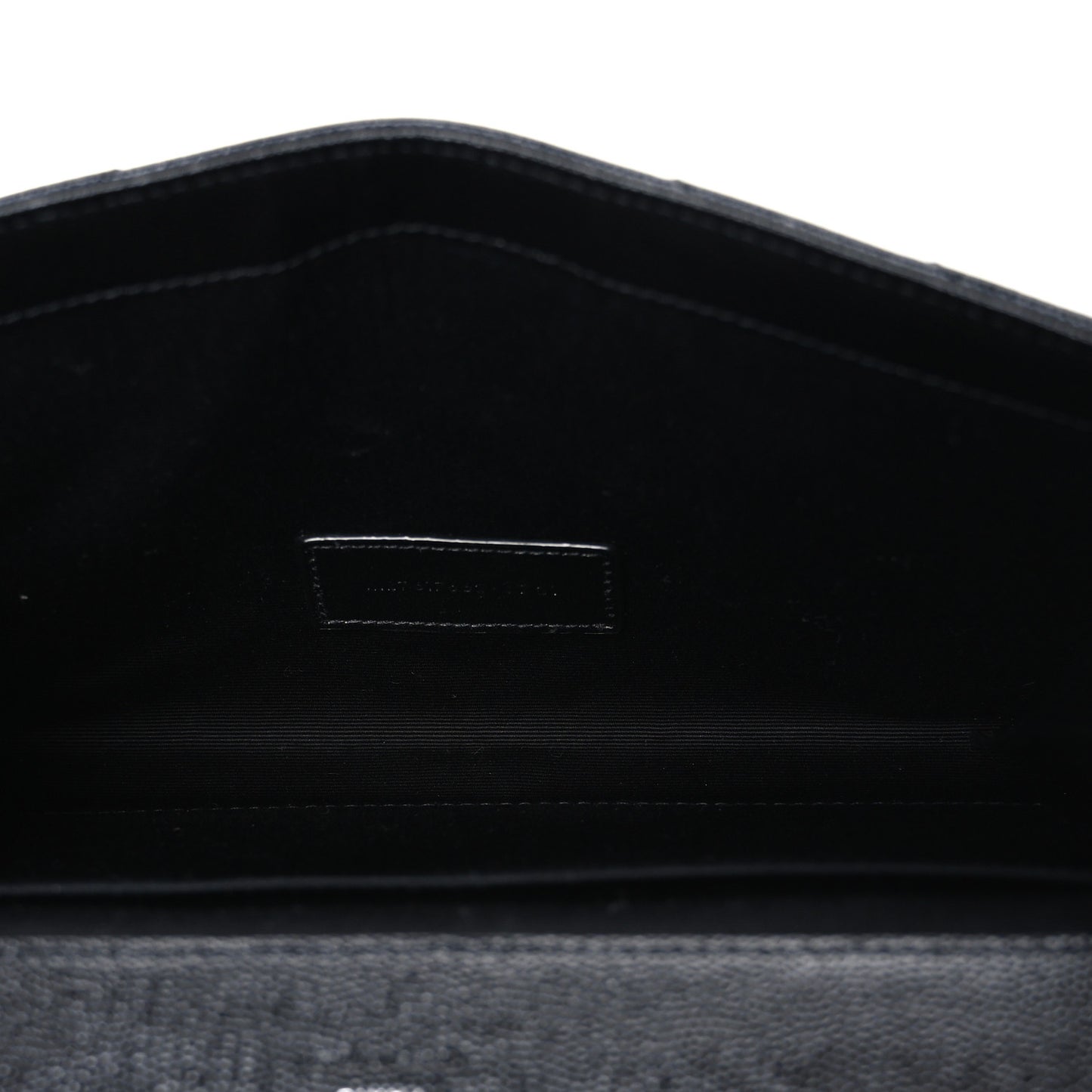 Grain De Poudre Matelasse Chevron Monogram Envelope Clutch Black