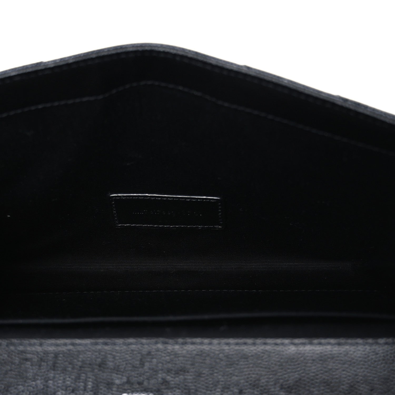 Saint Laurent Grain De Poudre Matelasse Chevron Monogram Envelope Clutch Black 5 of 7