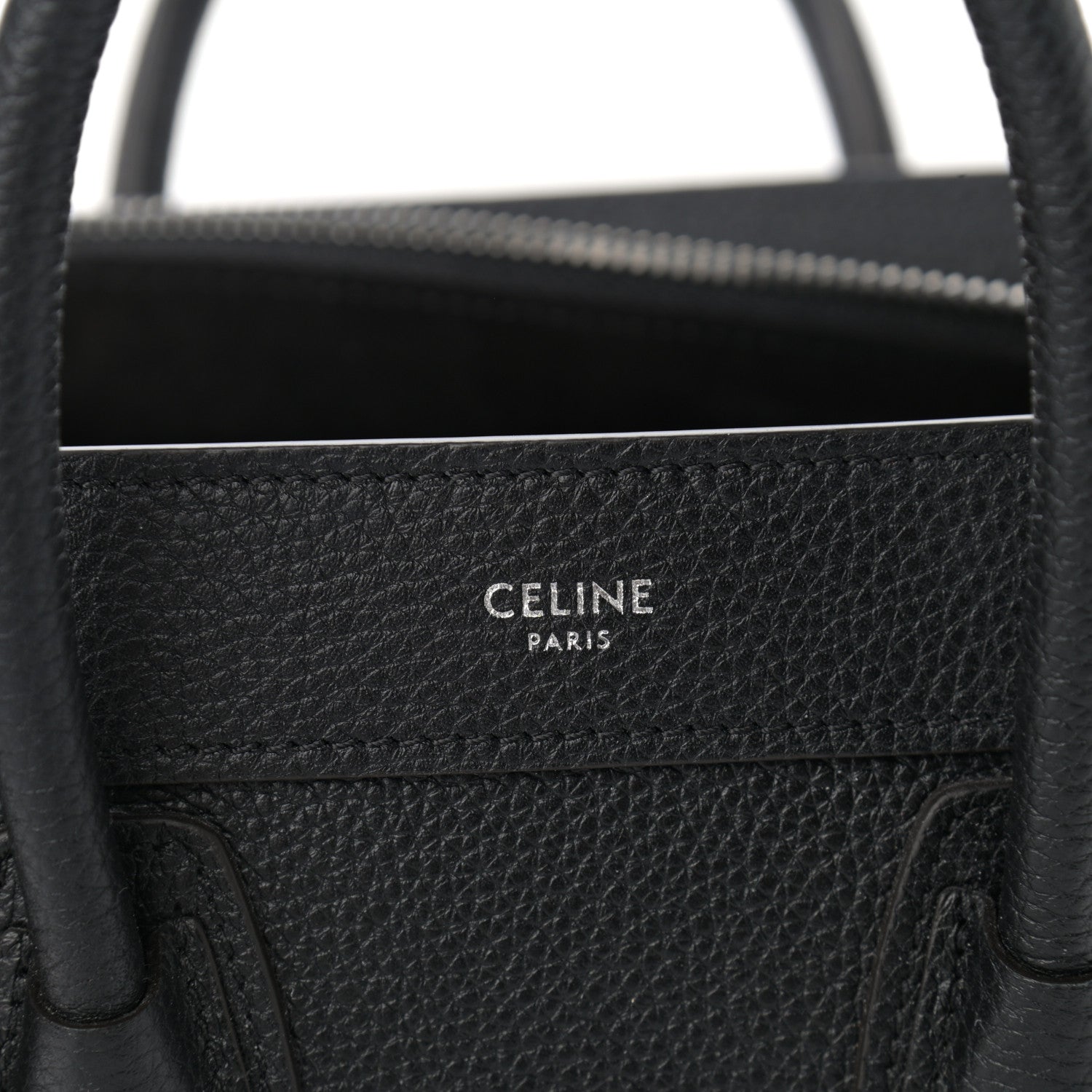 Celine Drummed Calfskin Nano Luggage Black 6 of 10