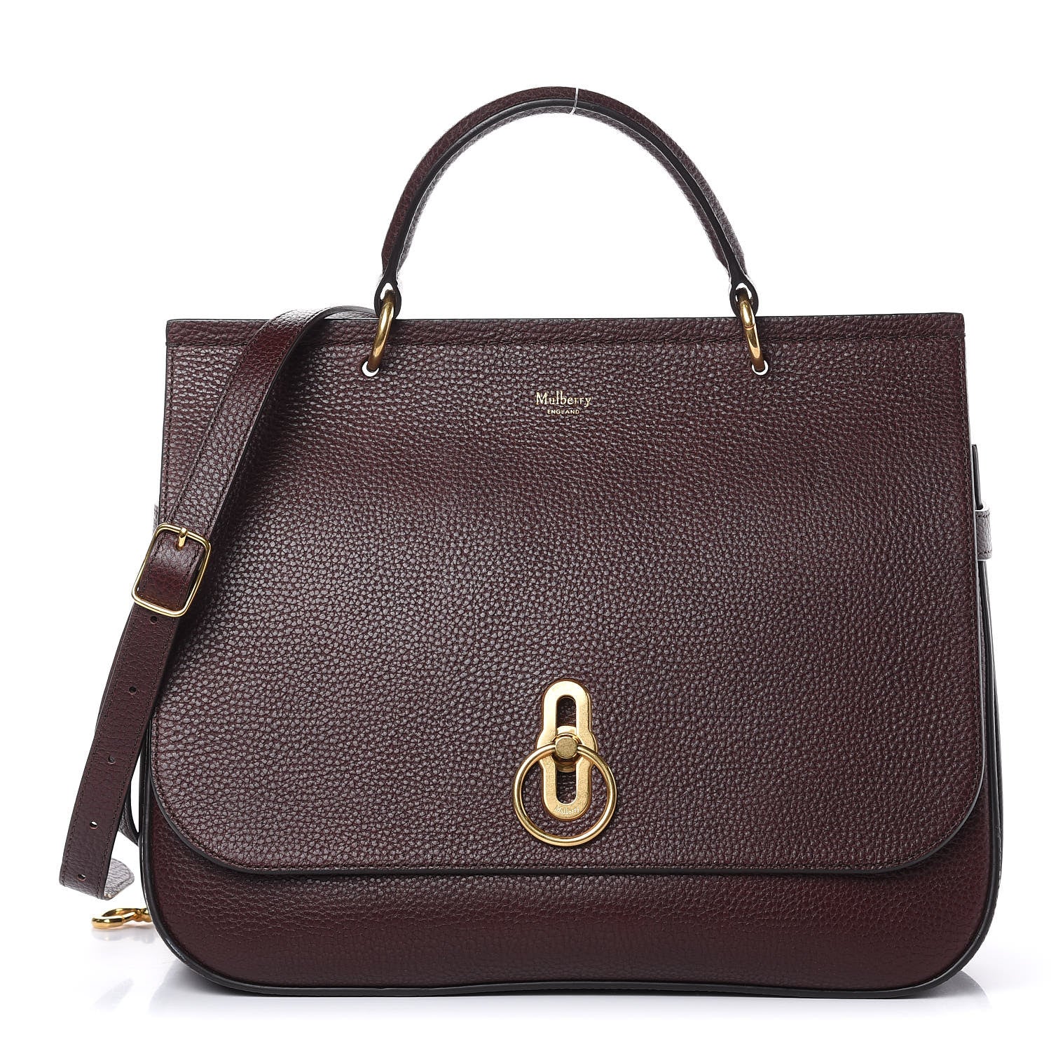 Mulberry Natural Grain Leather Amberley Satchel Oxblood 1 of 10