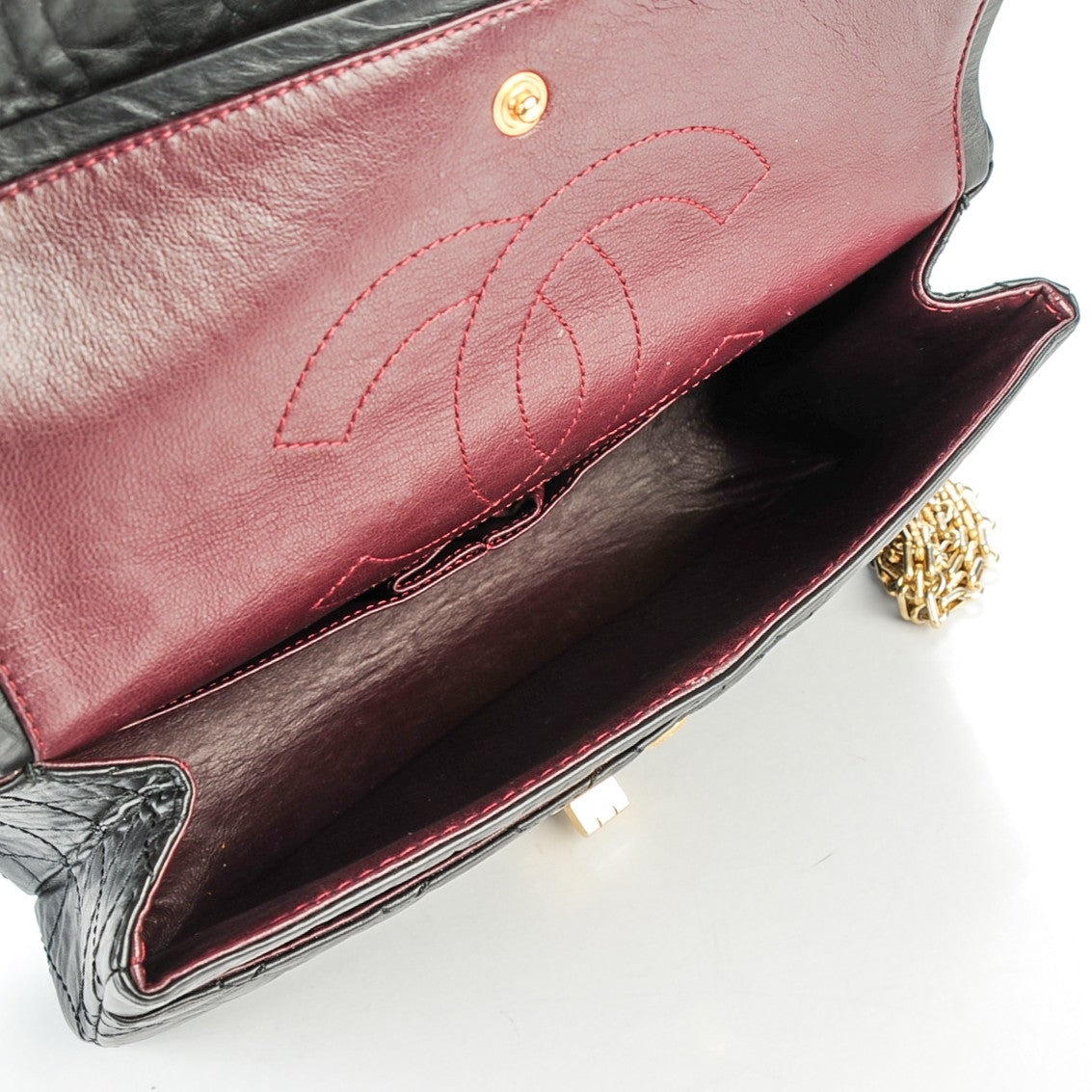 Aged Calfskin Quilted 2.55 Reissue 225 Flap Black