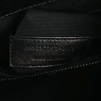 Saint Laurent Grain De Poudre Textured Mixed Matelasse Large Triquilt Monogram Monochrome Satchel Black 7 of 9