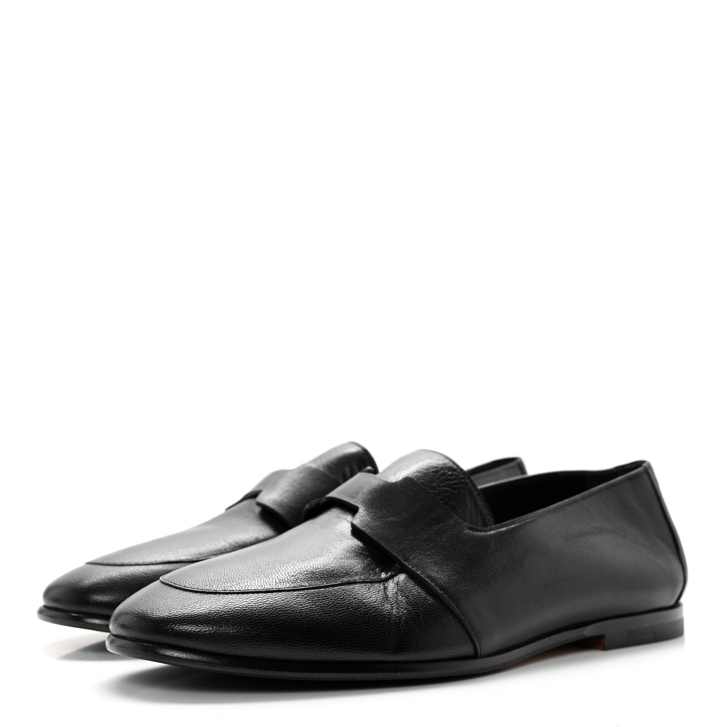 Goatskin Womens Ancora Moccasin Loafers 36 Black