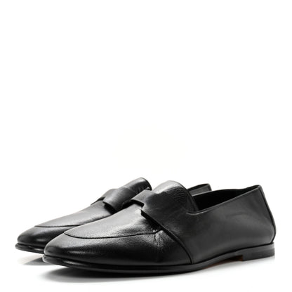 Hermes Goatskin Womens Ancora Moccasin Loafers 36 Black 3 of 10