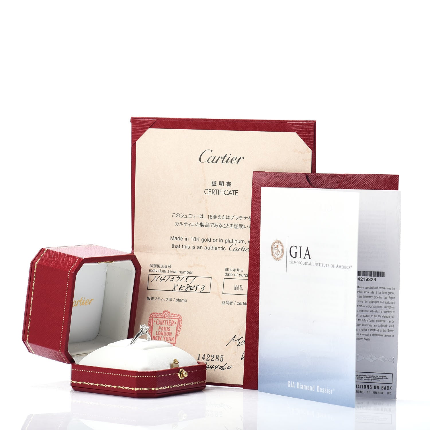 Cartier Platinum Diamond .35ct Solitaire Engagement Ring 51 5.75 6 of 6