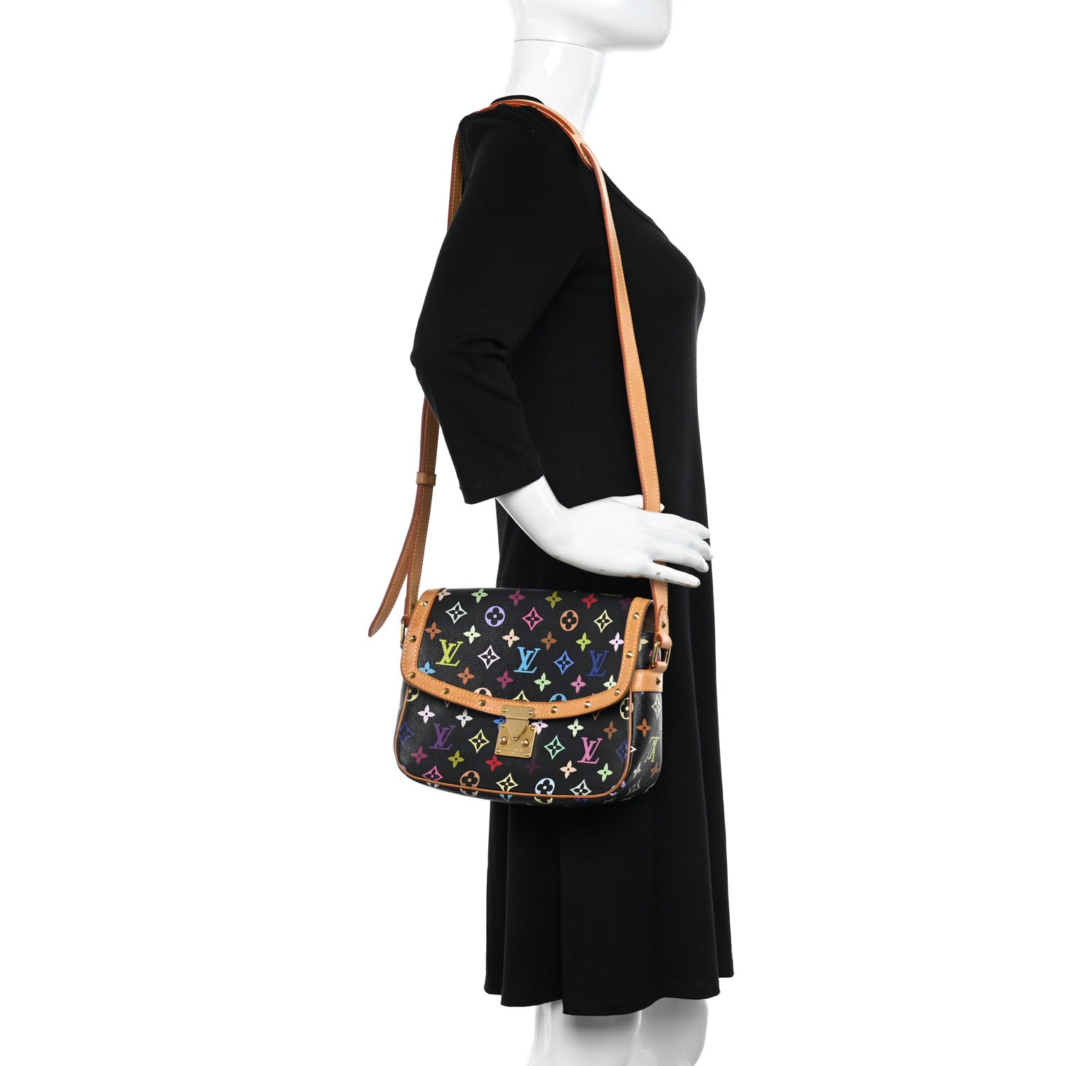 Louis Vuitton Monogram Multicolor Sologne Black 2 of 16