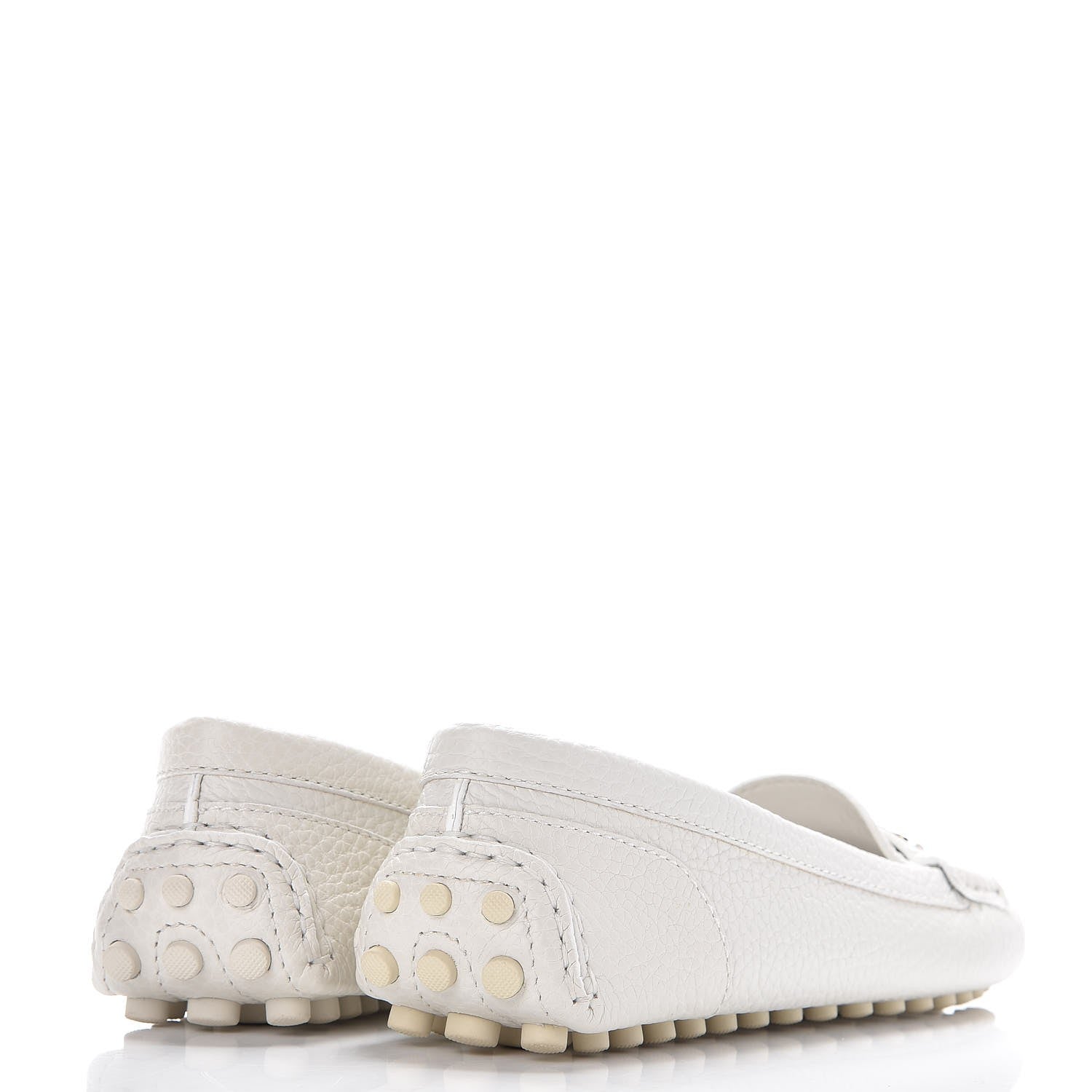 Louis Vuitton Grained Calfskin Close Up Flat Loafer 38 White 4 of 9