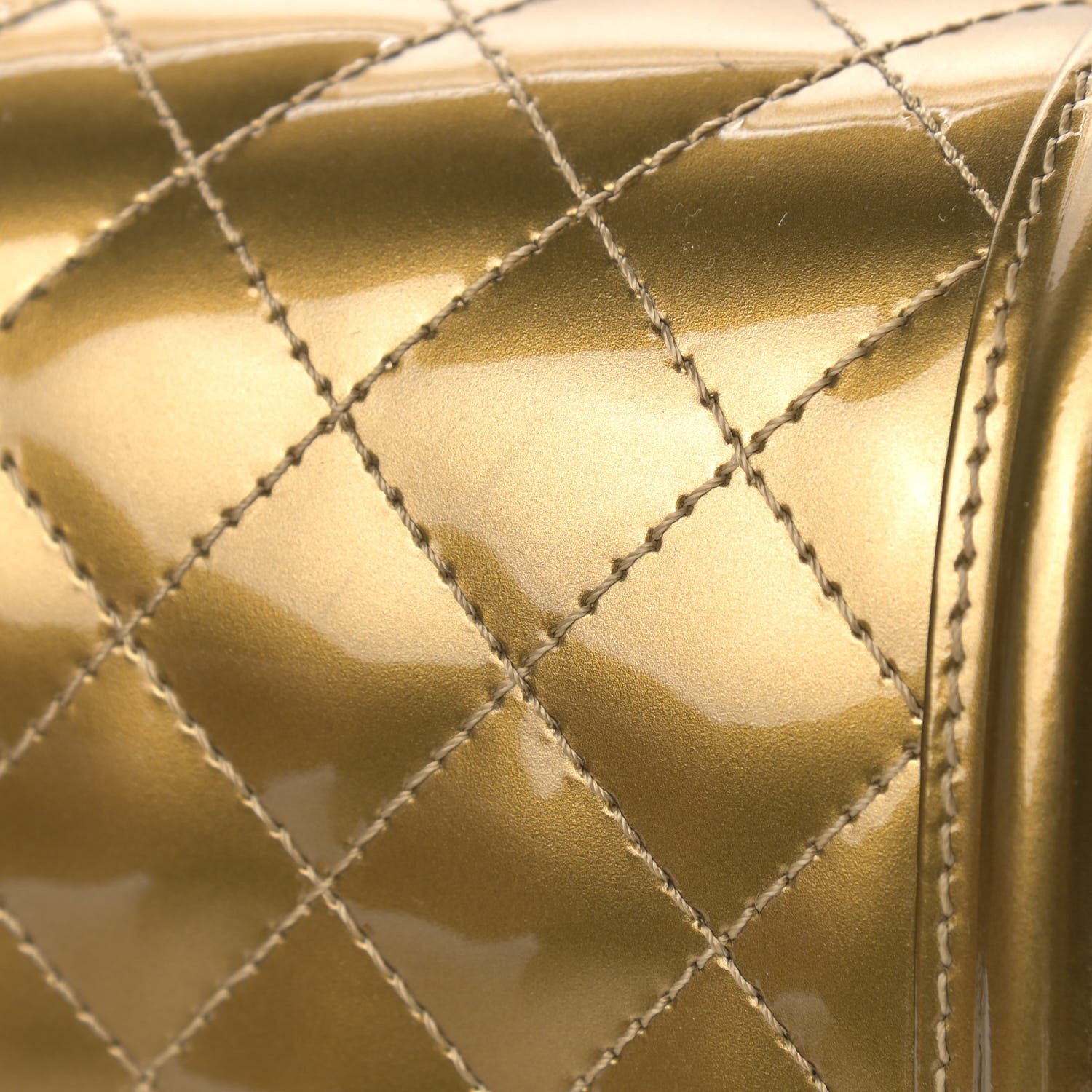 Chanel Metallic Patent Calfskin Quilted Medium Boy Flap Gold 15 of 16