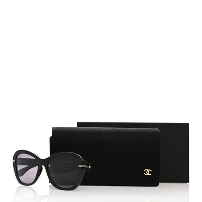Chanel Acetate Polarized CC Butterfly Sunglasses 5510-A Black 8 of 8