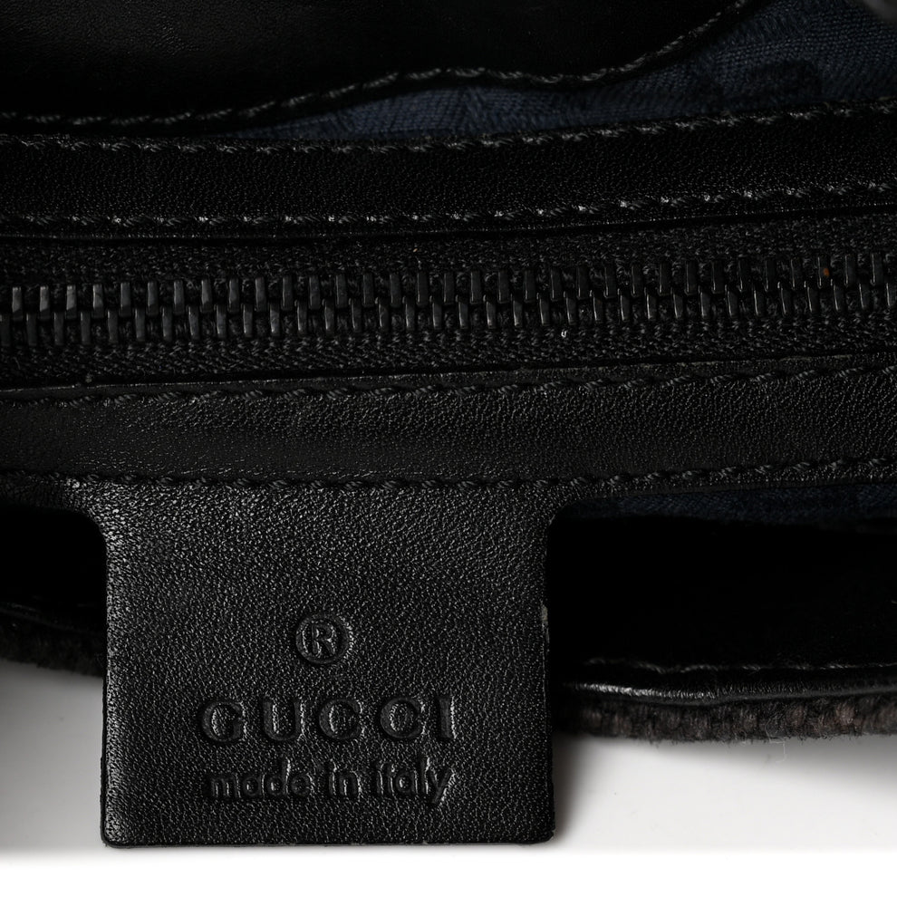 Certificate Simple Icon Gucci Canvas Wooden Handle Shoulder Bag Black 1999240 – FASHIONPHILE