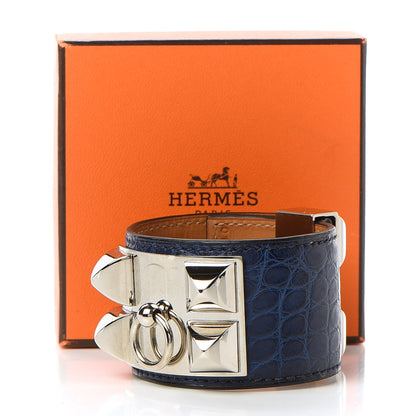 Hermes Matte Alligator Collier De Chien CDC Bracelet S Bleu De Malte 6 of 6