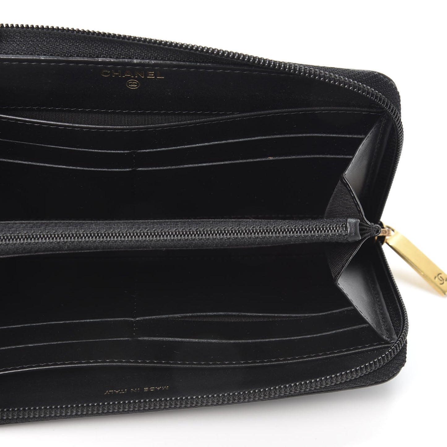Caviar Large Timeless CC Zip Around Wallet Black