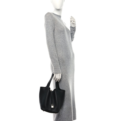 Hermes Taurillon Clemence Picotin Lock 22 MM Black 2 of 12