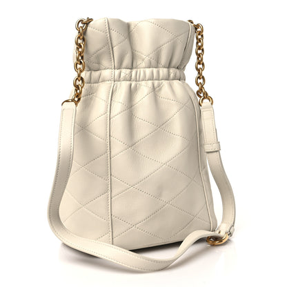 Saint Laurent Lambskin Quilted Le Maillon Bucket Bag Crema Soft 3 of 10