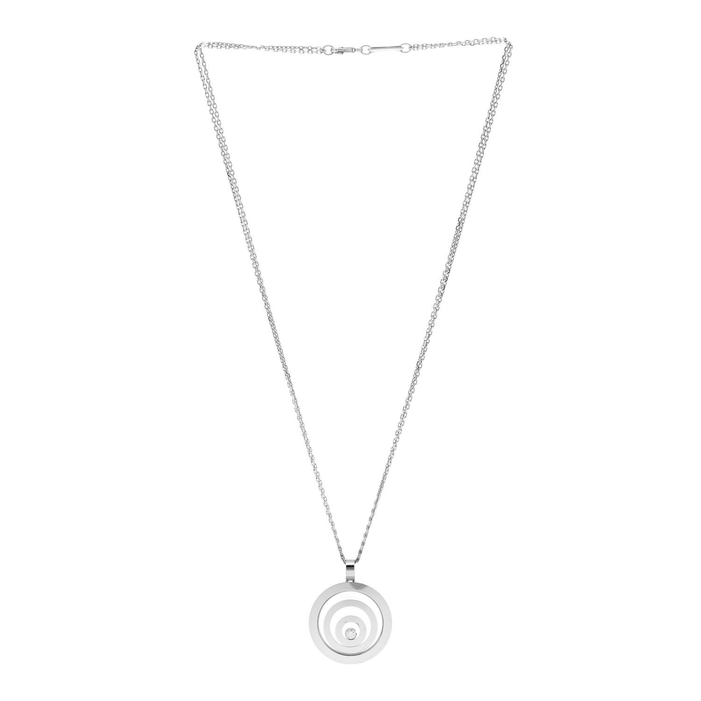 18K White Gold Diamond Happy Spirit Pendant Necklace
