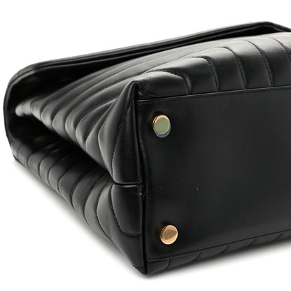 Saint Laurent Calfskin Y Quilted Monogram Large Loulou Chain Satchel  Black 9 of 10
