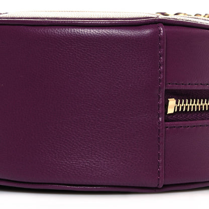 Chanel Goatskin Quilted Chanel 19 Round Clutch With Chain Purple 9 of 10