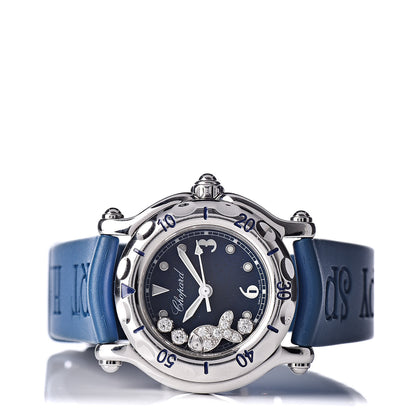 Chopard Stainless Steel Rubber Diamond 26mm Happy Sport Fish Quartz Watch Blue 3 of 8