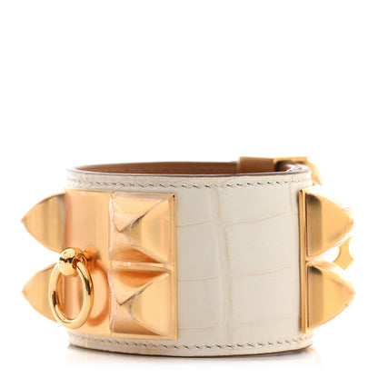 Hermes Matte Alligator Collier de Chien CDC Bracelet Nata 1 of 6