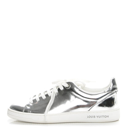 Louis Vuitton Metallic Calfskin Frontrow Sneakers 37 Silver 1 of 9