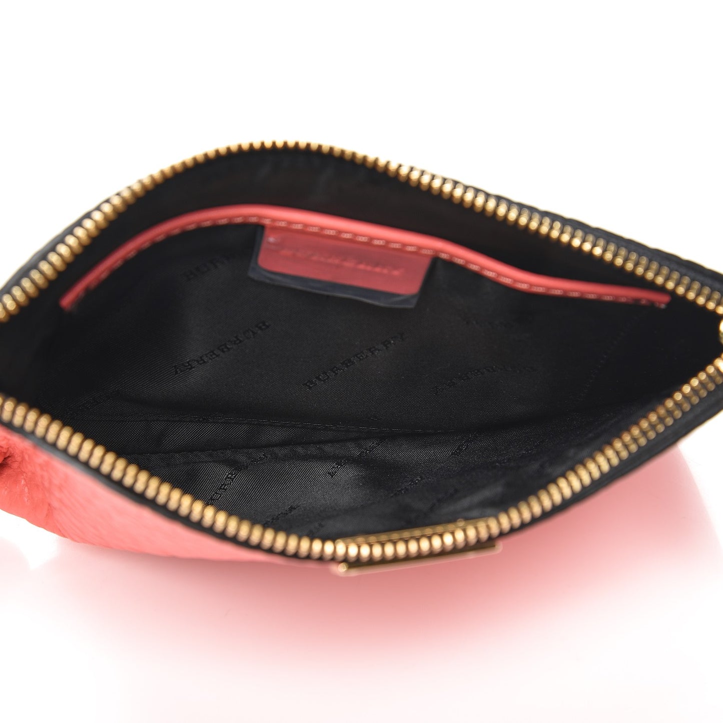 Signature Grain Calfskin Paige Wristlet Clutch Rose Pink