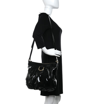 Gucci Patent Large D Gold Ring Messenger Black 2 of 10