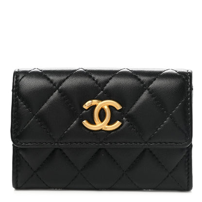 Chanel Lambskin Quilted Flap Card Holder Black 1 of 9