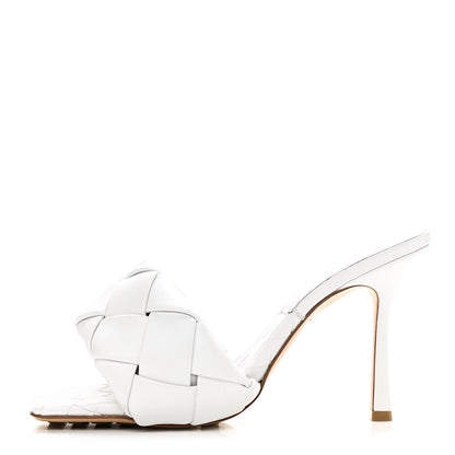 Bottega Veneta Nappa Maxi Intrecciato Lido Mule Sandals 40.5 Optic White 1 of 8