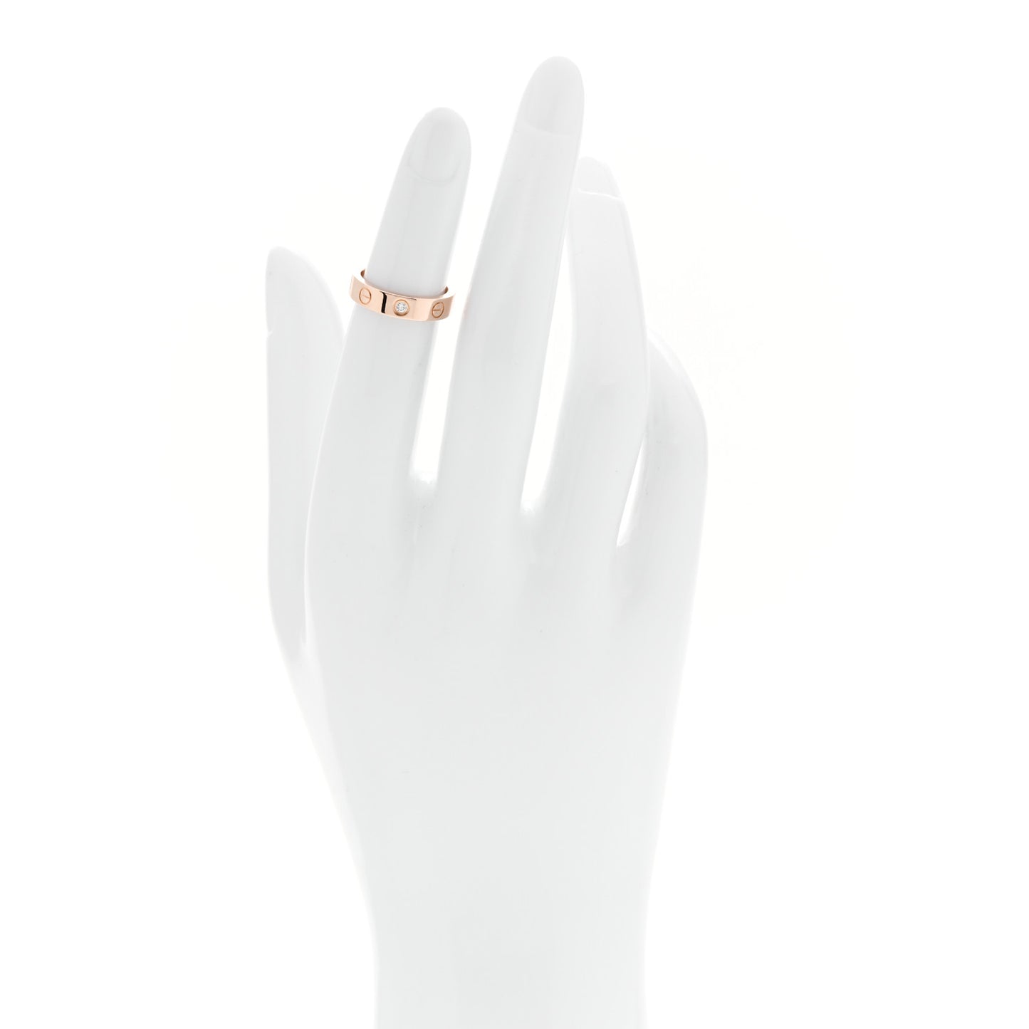 18K Pink Gold Diamond 4mm LOVE Wedding Band Ring 46 3.75