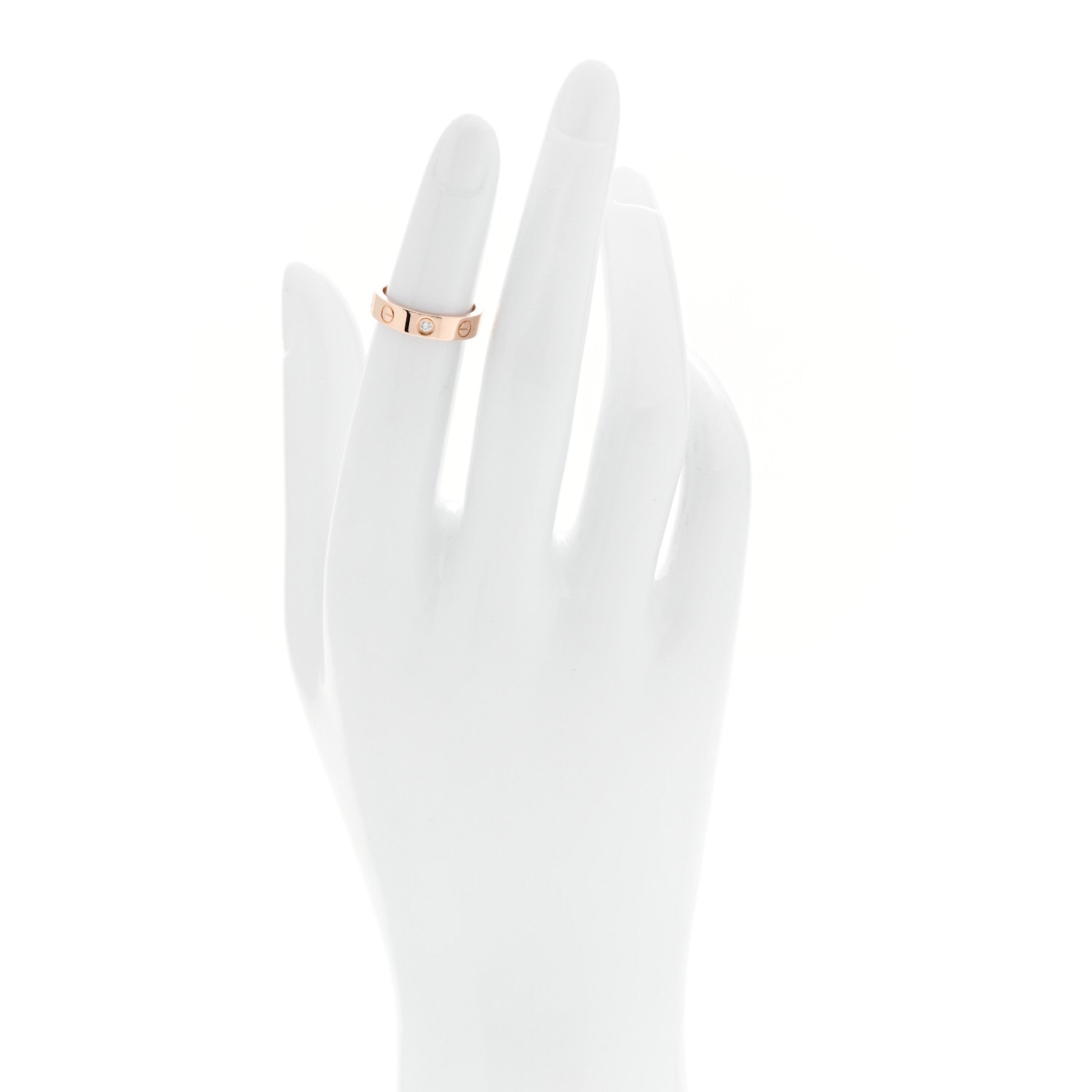 Cartier 18K Pink Gold Diamond 4mm LOVE Wedding Band Ring 46 3.75 2 of 4