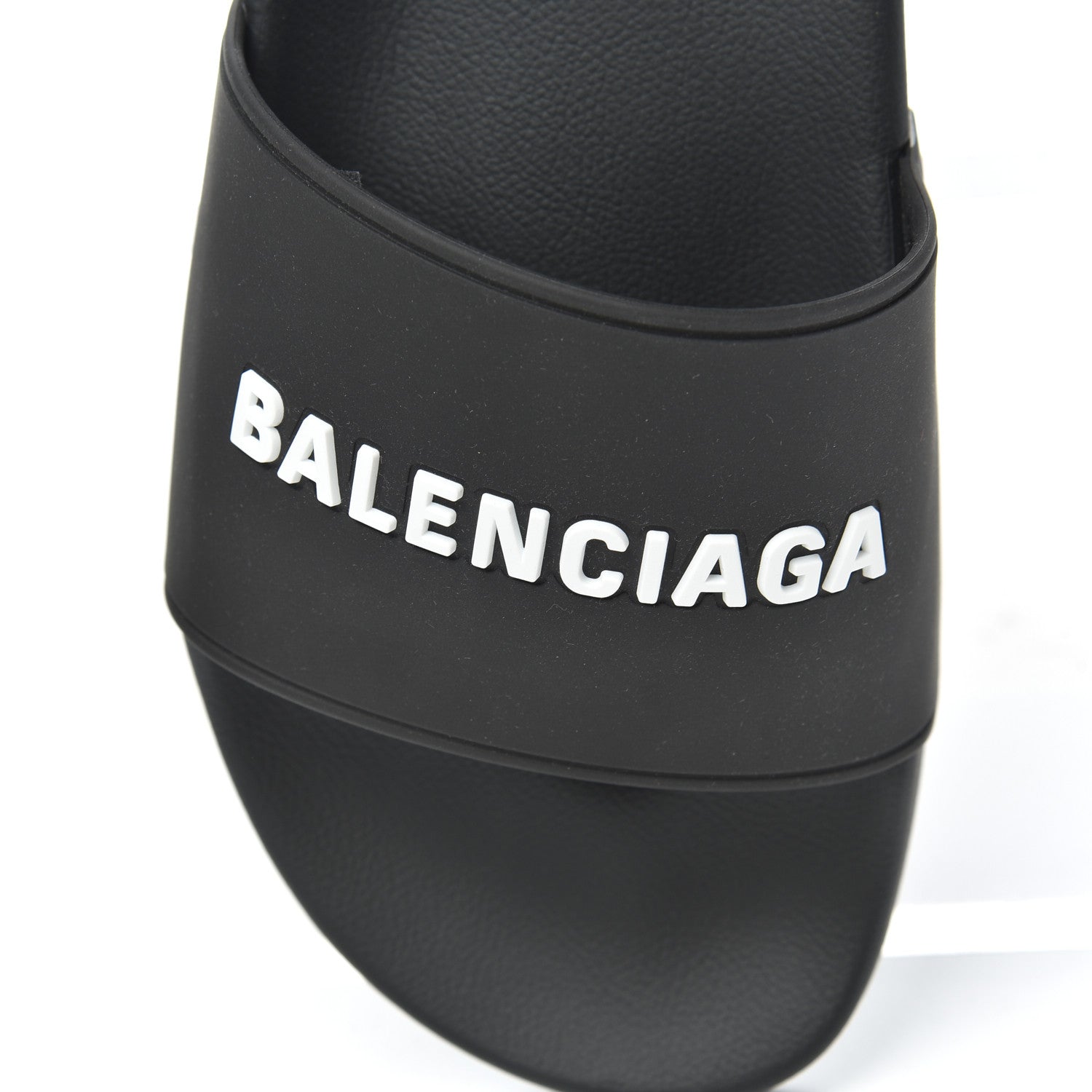 Balenciaga PVC Logo Mens Pool Slide Sandals 42 Black White 7 of 9