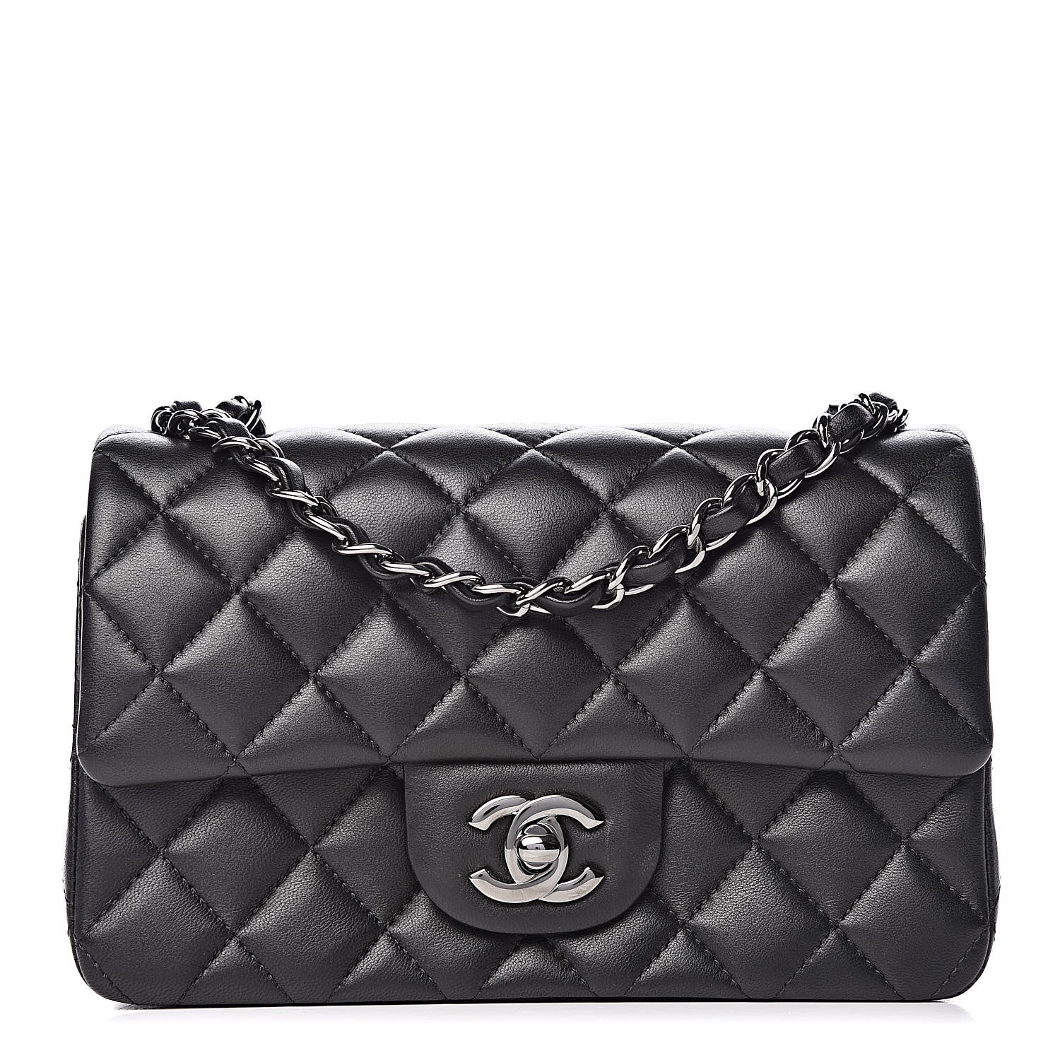 Chanel Lambskin Quilted Mini Rectangular Flap Black 1 of 10