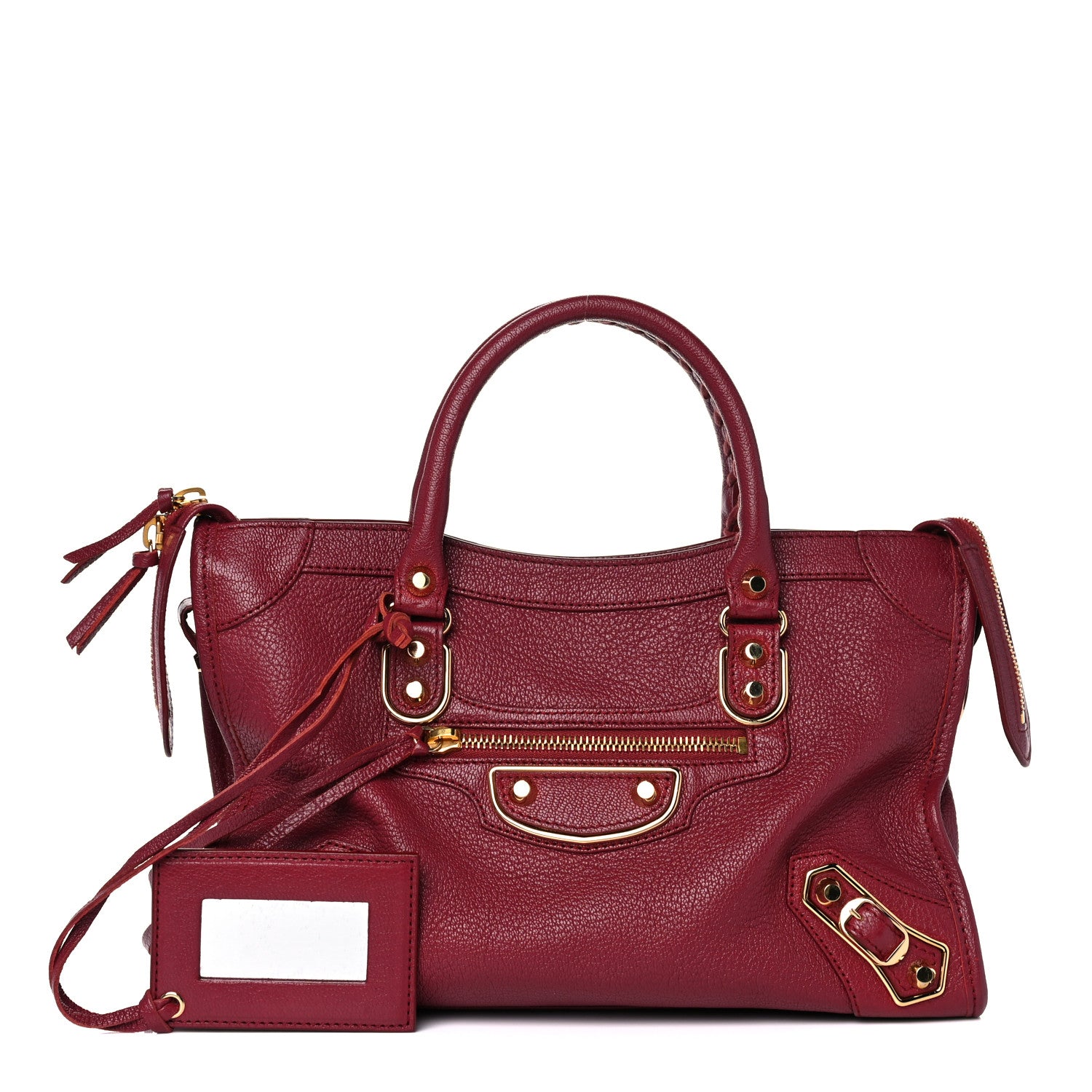 Balenciaga Chevre Gold Metallic Edge Hardware S City Rouge Grenat 1 of 9