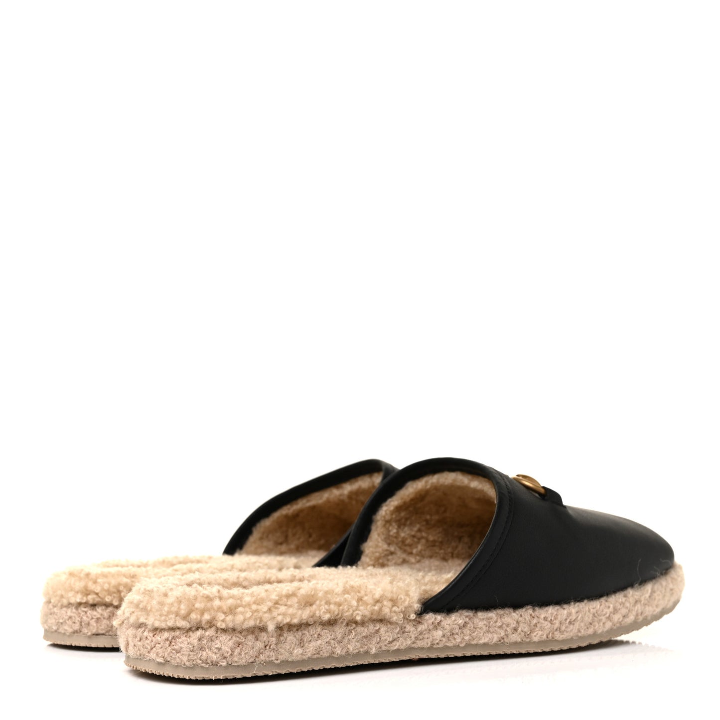Nappa Wool Womens Fria Slippers 39.5 Black Butterscotch