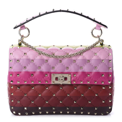 Valentino Garavani Lambskin Stripe Intarsia Medium Rockstud Spike Shoulder Bag Multicolor 1 of 11