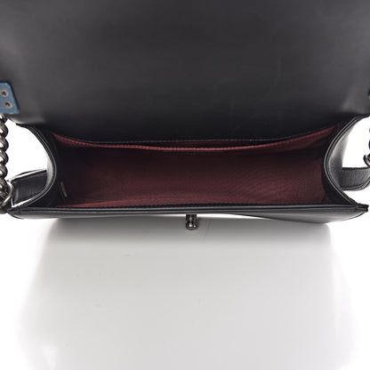 Chanel Calfskin Woven Medium Boy Flap Black Burgundy 5 of 14