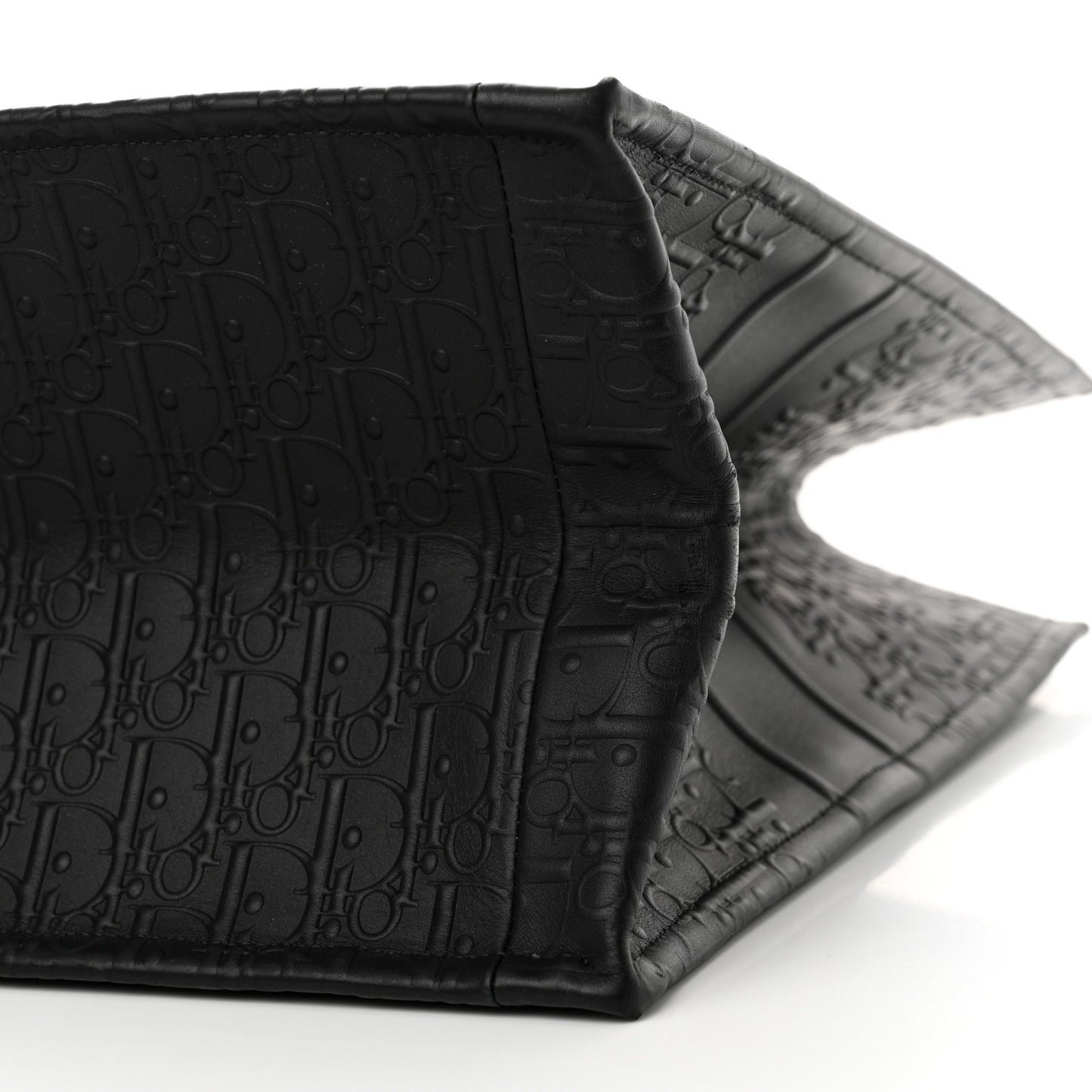 Oblique Calfskin Embossed Large Book Tote Black