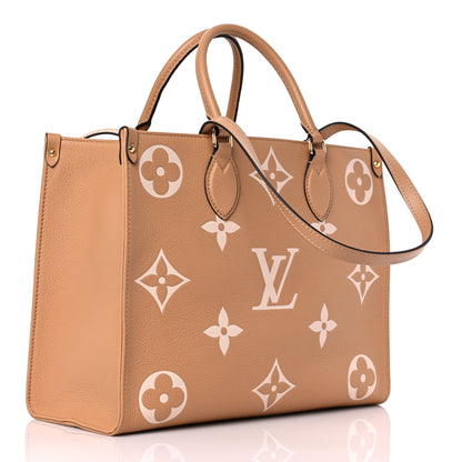Louis Vuitton Empreinte Monogram Giant Onthego MM Arizona Creme 2 of 9