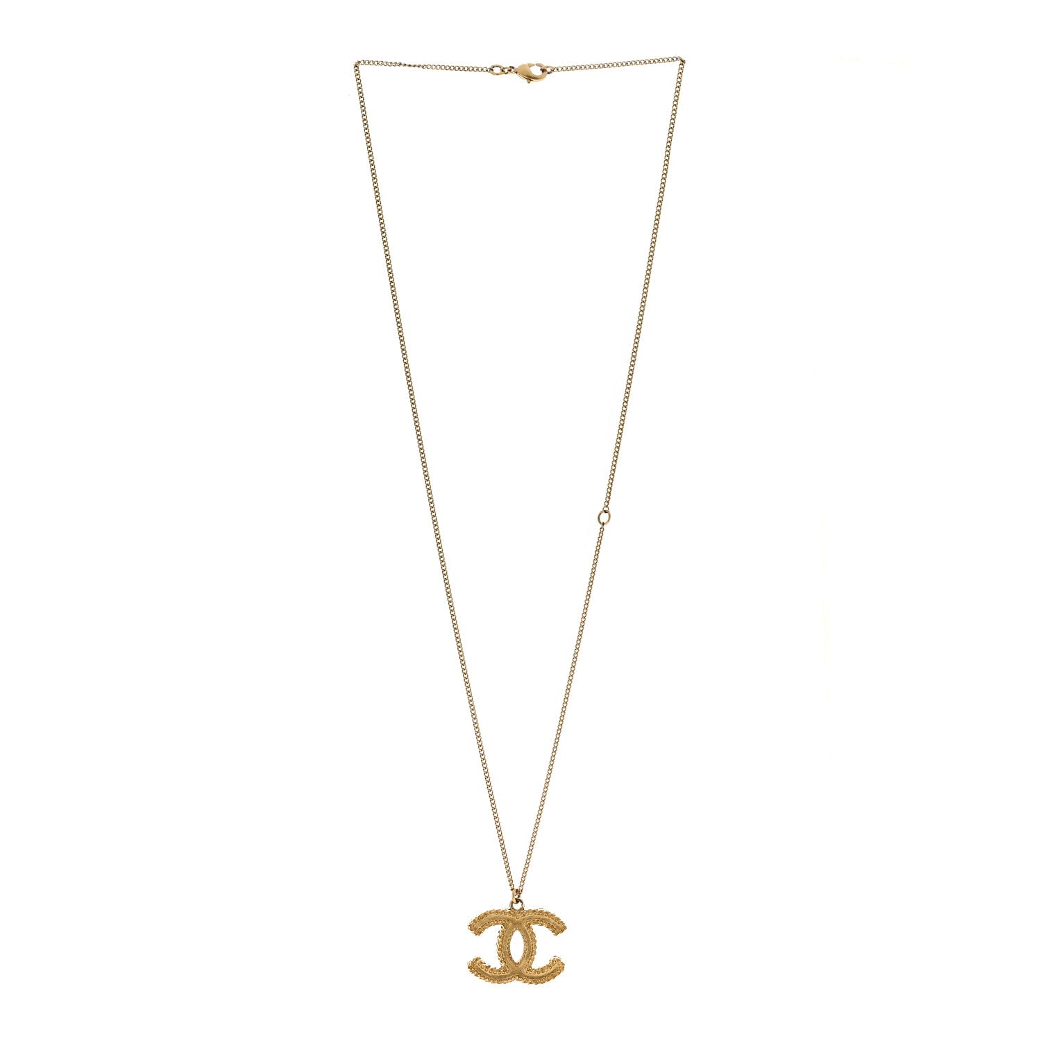 Chanel CC Necklace Matte Gold 3 of 5