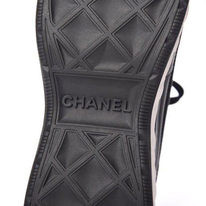 Chanel Velvet Calfskin Mixed Fibers CC Sneakers 37 Black 7 of 8